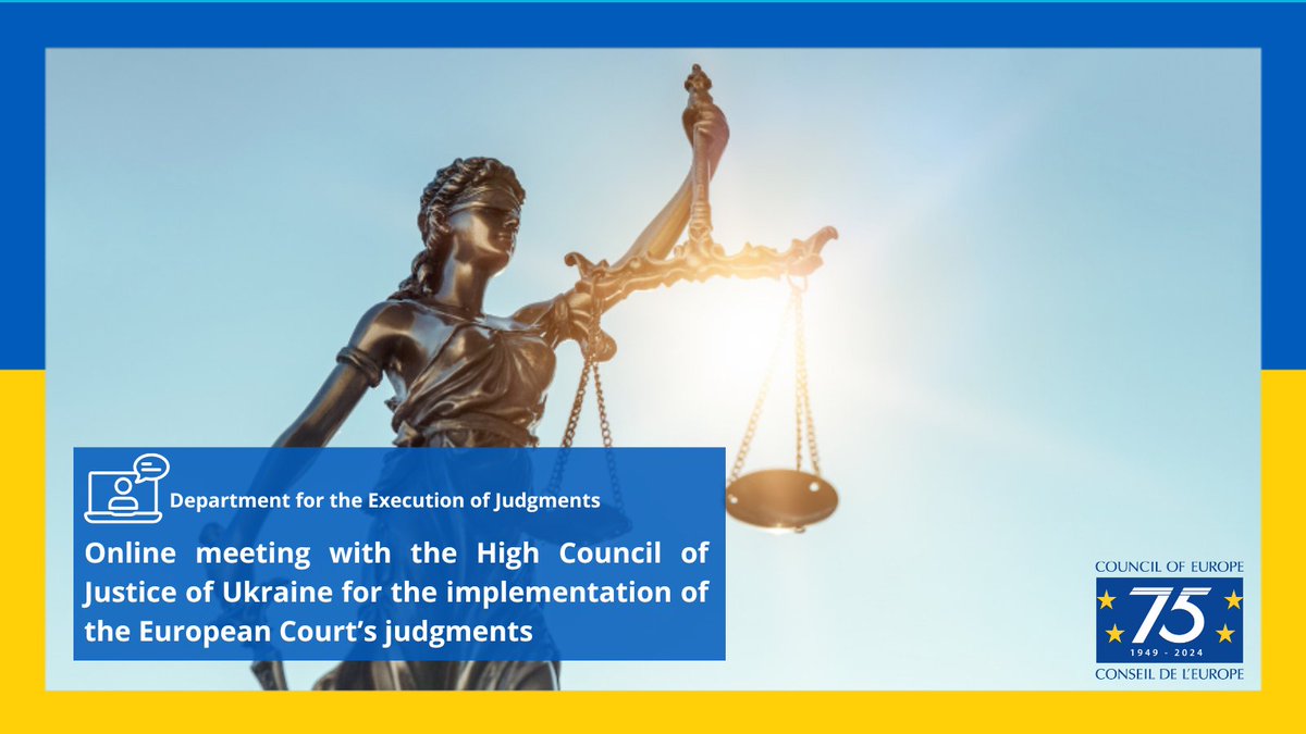 🇺🇦 Further steps to be taken by the #Ukrainian judiciary to implement #ECHR judgments, as regards notably lack of judicial independence in matters relating to judicial discipline and careers. For more information ➡️ go.coe.int/OY47A @HCJNews @CoE_RuleofLaw @coe @UKRinCoE