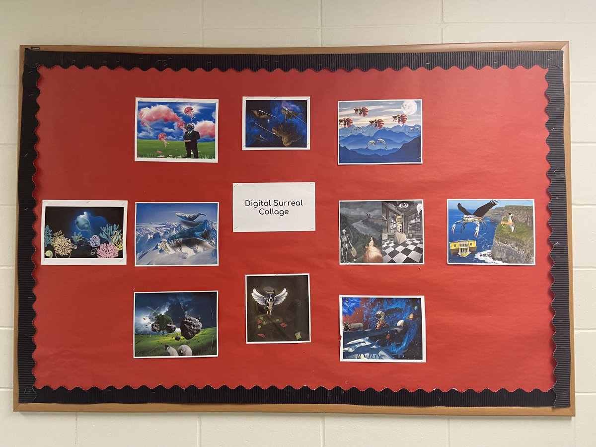 Students created surrealistic collages.