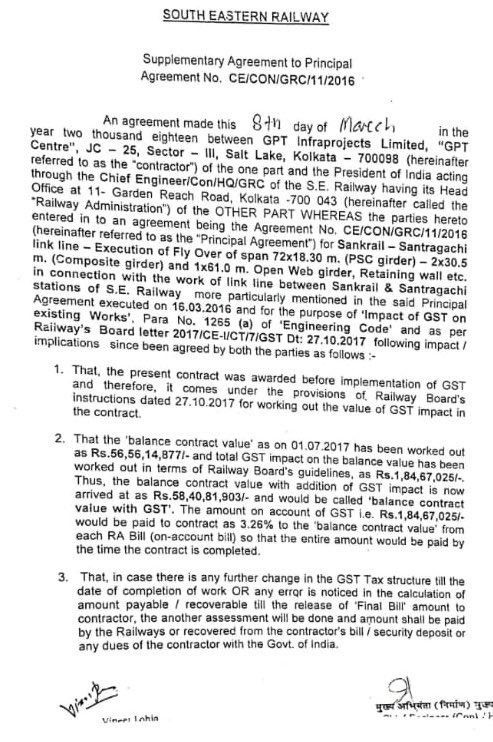 Railwhispers's tweet photo. @RailwayNorthern Officers need proof for the wrong payment of #GST_Neutralisation & this is the perfect case for recovery, this will help #ZonalRailways & @RailMinIndia #MemberFinance to order for a serious inquiry.
#Railway should #recover all amounts paid to some #contractors all over ZRs.. https://t.co/YcNNTnsuSW