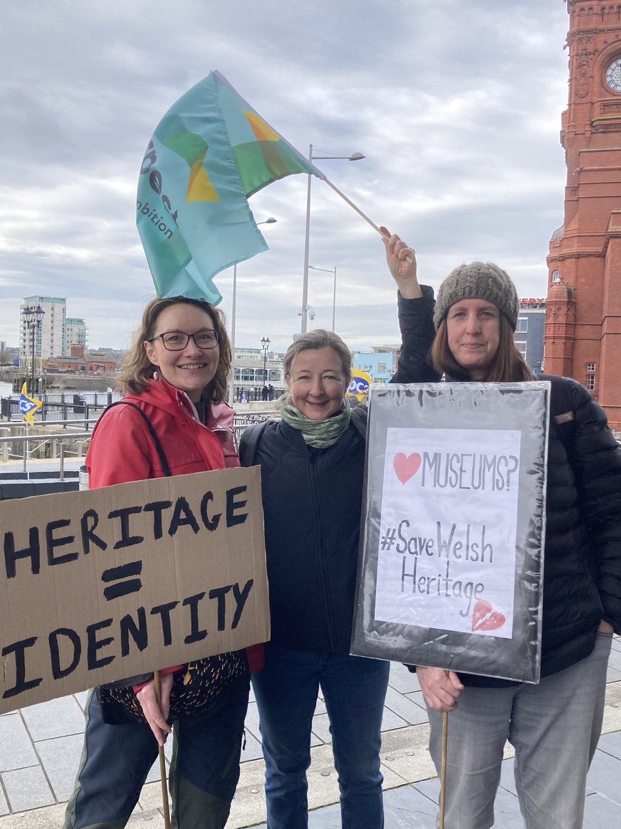 STOP THE CUTS #SaveWelshHeritage 

Protesting against the cuts to Welsh Heritage <a href="/SeneddWales/">Welsh Parliament</a> today. Join us or sign the petition to save <a href="/AmgueddfaCymru/">Amgueddfa Cymru | Museum Wales</a>, <a href="/NLWales/">National Library of Wales</a> and <a href="/RCAHMWales/">CBHC / RCAHMW</a> petitions.senedd.wales/petitions/2460…