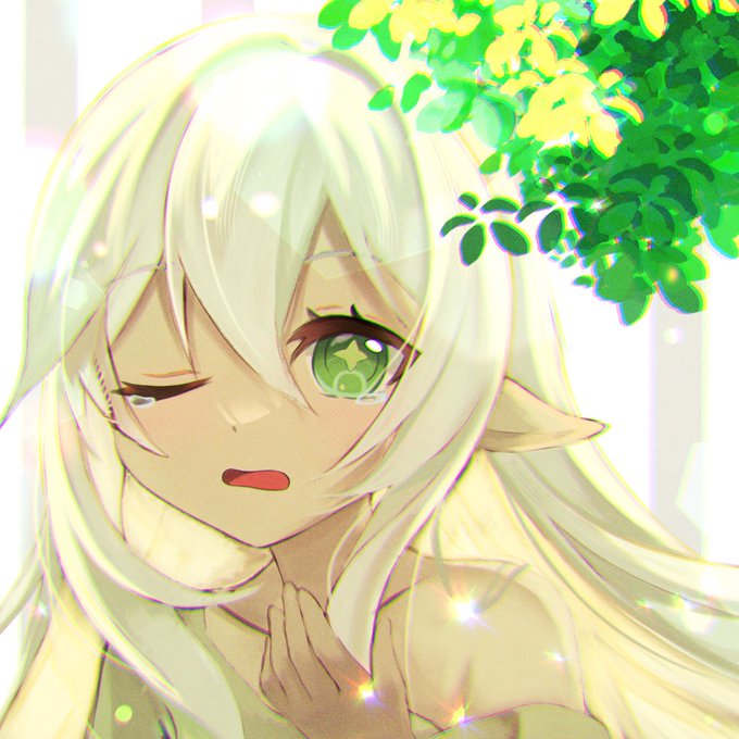 「green eyes hair down」 illustration images(Latest)