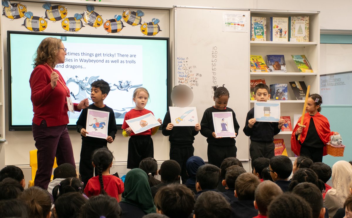 Twomileash's tweet image. Year 3 had an exciting morning assembly from Author, Paula Harrison. Paula shared some of her book, Fairytale Ninja's, and took time to sign some copies at the end. We also made up our very own fairy-tale during the assembly!
Thank you to Paula for visiting!
