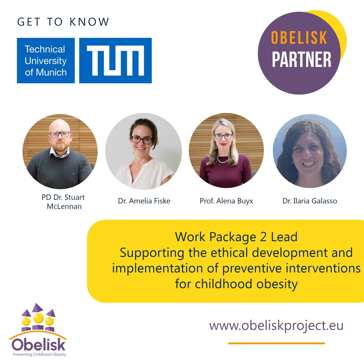 Introducing our partner @TU_Muenchen who lead WP2 which will focus on Legal and Social Implications (ELSI) & Policies and ELSI of predictive models for intervening on #ChildhoodObesity More here: obeliskproject.eu/partners/techn… #Kindheitsfettleibigkeit #obesidadinfantil