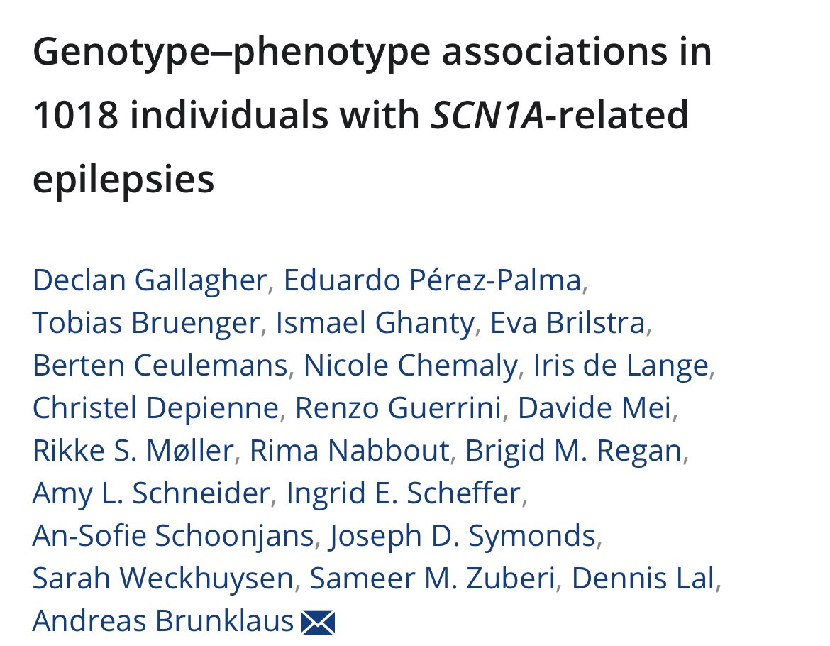 Dennis Lal (@laldennis) on Twitter photo Common among the rare. New paper in which we support <a href="/a_brunklaus/">Andreas Brunklaus</a> project:
🧬Genotype–phenotype associations in 1018 ❗️individuals with SCN1A‐related epilepsies.
Great global collaboration, with support from <a href="/EdoPerezP/">Eduardo Pérez Palma</a> & <a href="/BruengerTobias/">tobias.bruenger@netcologne.de</a> from our team. onlinelibrary.wiley.com/doi/10.1111/ep… Common among the rare. New paper in which we support <a href="/a_brunklaus/">Andreas Brunklaus</a> project:
🧬Genotype–phenotype associations in 1018 ❗️individuals with SCN1A‐related epilepsies.
Great global collaboration, with support from <a href="/EdoPerezP/">Eduardo Pérez Palma</a> & <a href="/BruengerTobias/">tobias.bruenger@netcologne.de</a> from our team. onlinelibrary.wiley.com/doi/10.1111/ep…