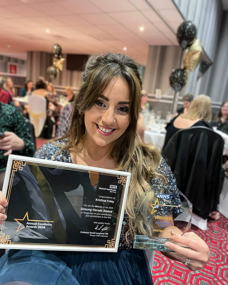 Congratulations to Kristina Foley the winner of The Unsung Heroes Award at WHT Excellence Awards on Friday #WalsallandProud #ExcellenceAwards24 👏👏👏