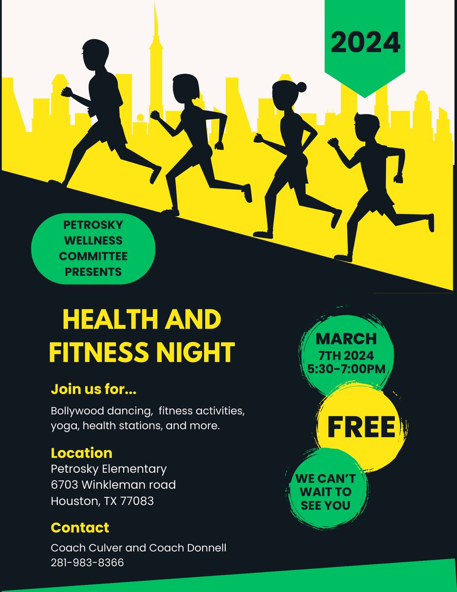 Get ready to prioritize your well-being with fitness activities, dancing, and health information from local businesses. Let's embark on a journey to a happier, healthier lifestyle together! See you there! @PetroskyPirates @tammydonnell7 #HealthyLiving #SchoolCommunity 🍏💪