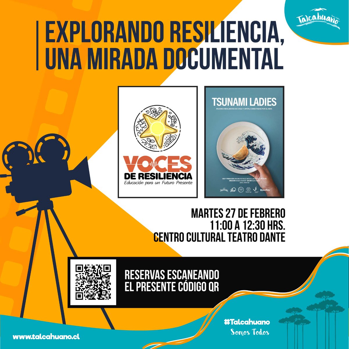 Chile conmemora 14 años del terremoto y tsunami del 2010 Como parte de una campaña eñde memoria, educación y prevención
frente a desastres, se exhibirán dos documentales, que regalan
a la comunidad lecciones de resiliencia para la vida.
Inscripciones 👇
forms.gle/xvpvneDAwC9jFu…