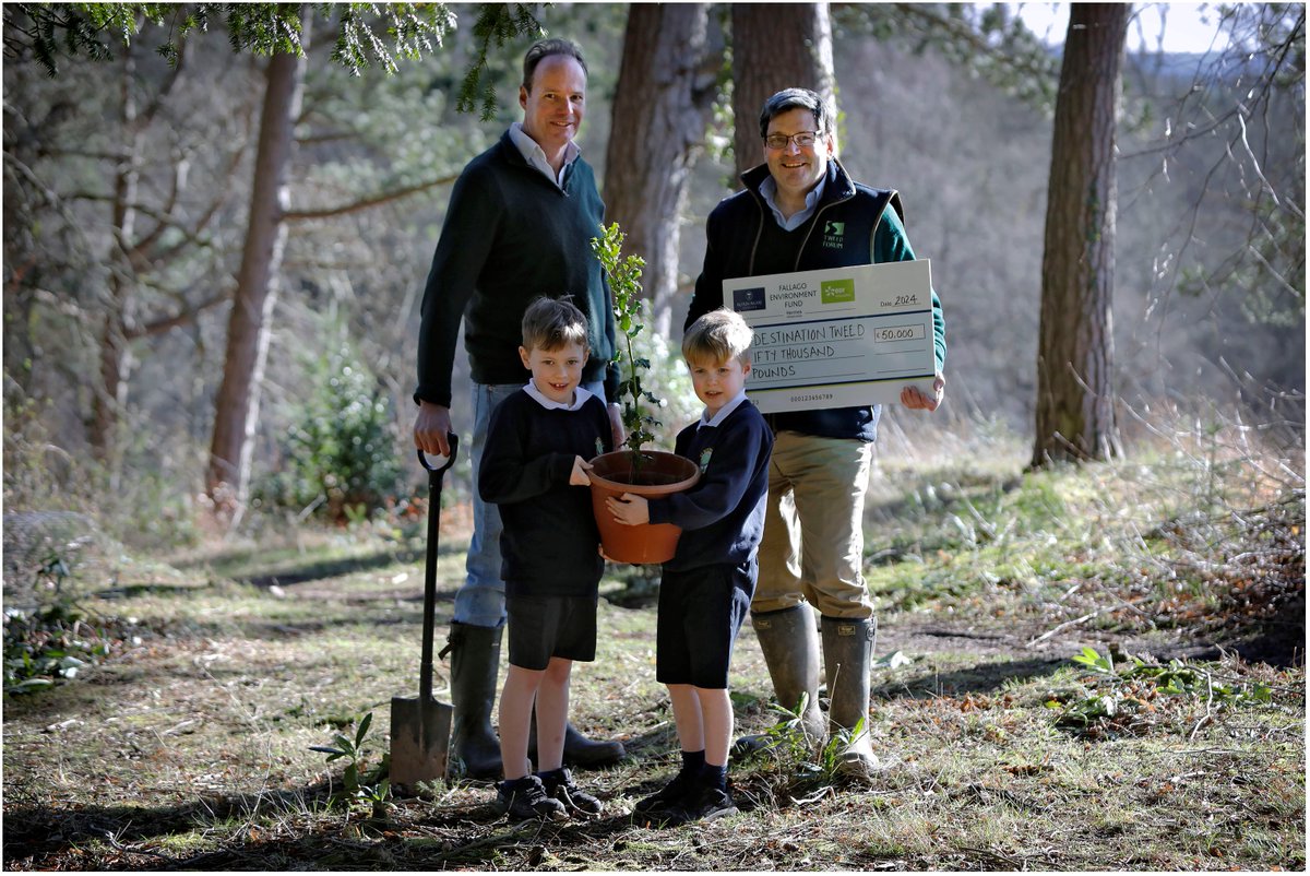 The Fallago Environment Fund has awarded a £50k grant to @DestTweedUK’s Designed Landscapes project to help plant landscape trees that will be visible to users of the new River Tweed Trail & provide many environmental benefits #destinationtweeduk