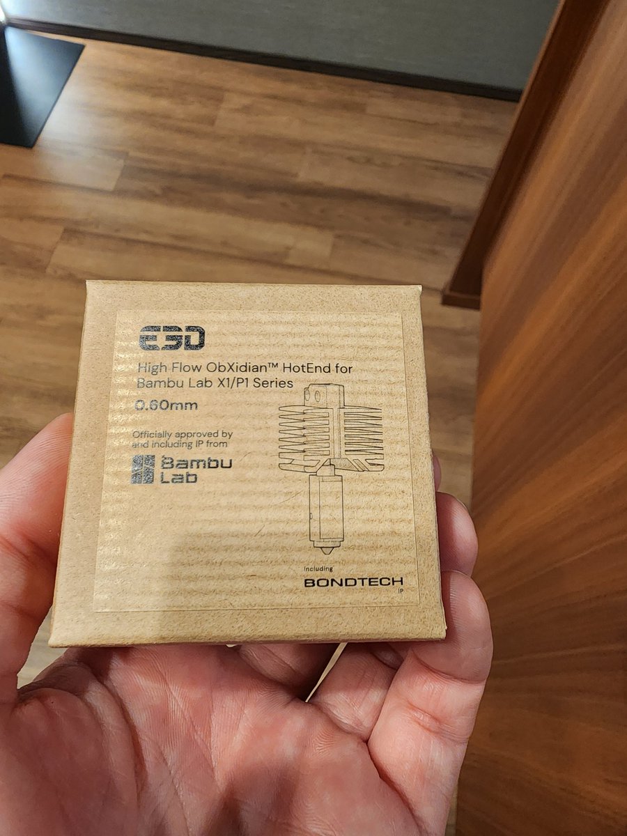 nekozetansoku's tweet image. おぶくしでぃあん？ホットエンド着弾
これでPETG-CFも詰まらずモリモリ出せるはず！

#E3D
#Bambulab