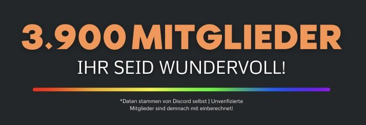Wir bedanken uns für 3.9k Mitglieder auf unserem Discord! 💖🌈