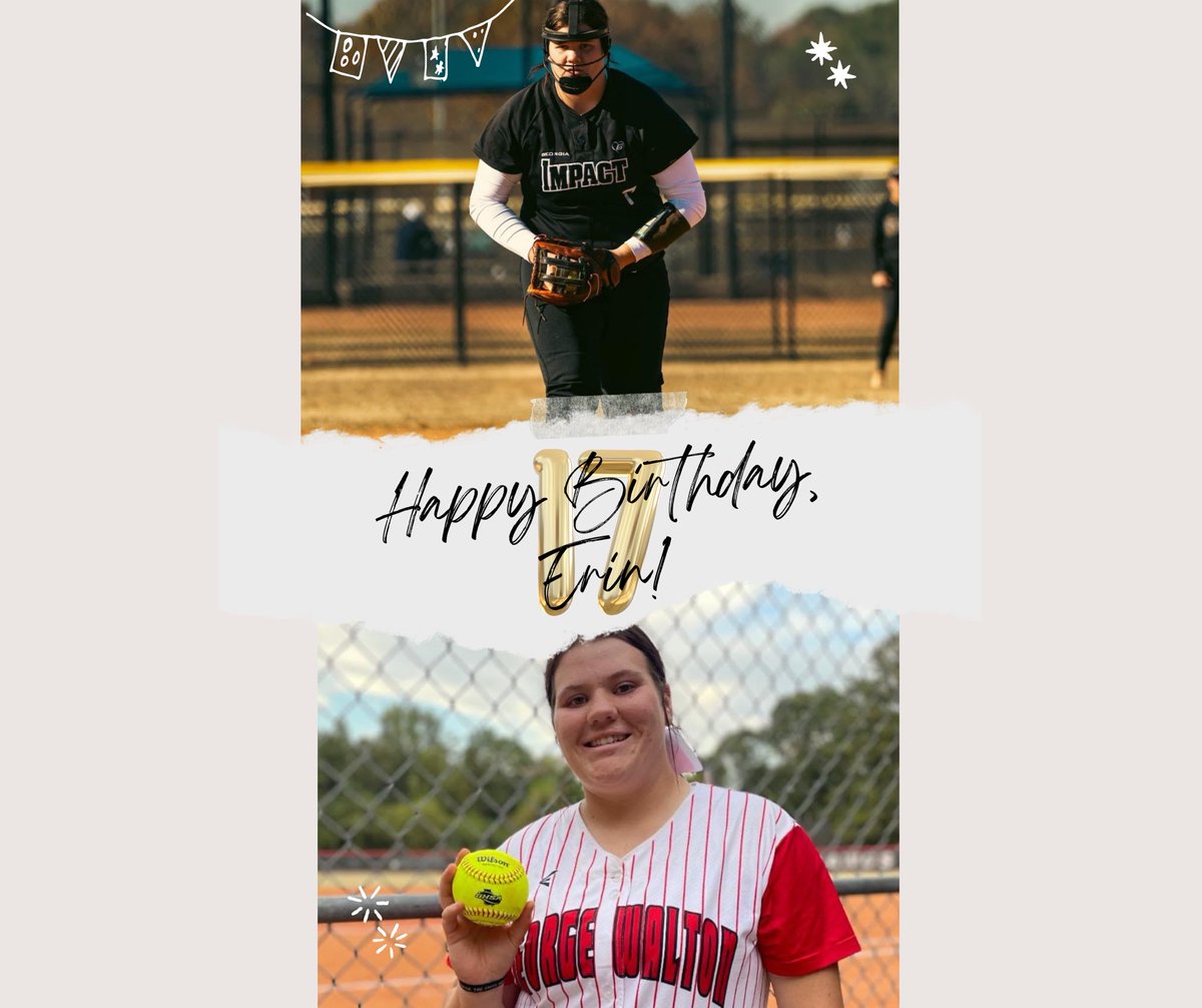 Impact_Sullivan's tweet photo. Happy 17th Birthday to our gunslinger, @ErinHarrelson07 !!!!!
We’ve enjoyed the chance to be a part of your softball journey and are so proud of your accomplishments.  Today is for you! Happy 17th. https://t.co/VvJr78w1md