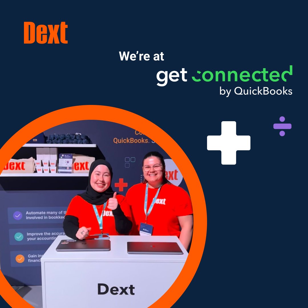👀 Attending the QuickBook Connect today? Be sure to call by the Dext stand and discover our seamless integration with QuickBooks. 📈🤖🤓
