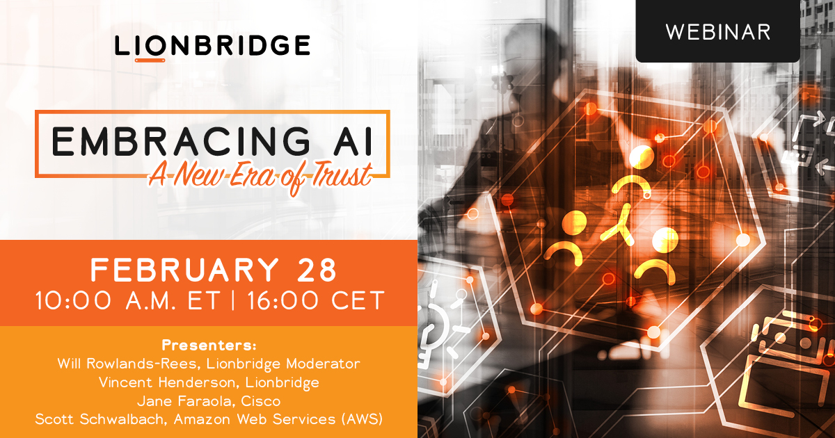 Lionbridge's tweet image. Only one day to go! Don&apos;t miss it!
Using a #human_in_the_loop helps engender confidence in #AI as part of a language solution, but it’s not the only helpful technique.
Join our #webinar  at brnw.ch/21wHmkA  as #AI ushers in an Age of Trust.
With @interprefy
#GenerativeAI