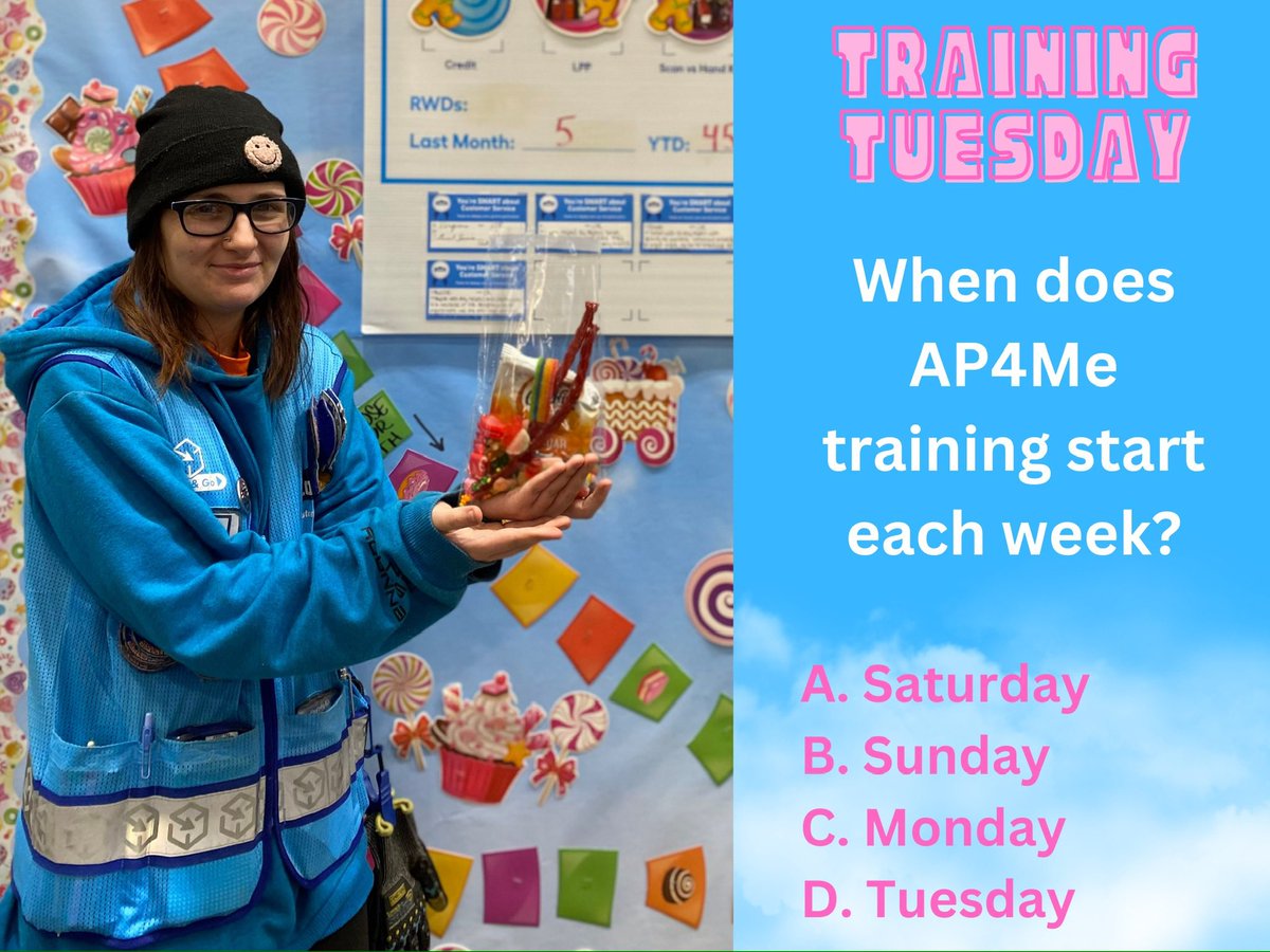 Training Tuesday 🍬 
#FrontEnd1660
Answer: B. Scan All Merchandise
Scanning all merchandise reduce the chances of error. Remember, next time Scan vs Key. 
See you next Tuesday for the answer for this week question 
<a href="/BlueTeam_R21/">Lowe’s Region 21</a>
