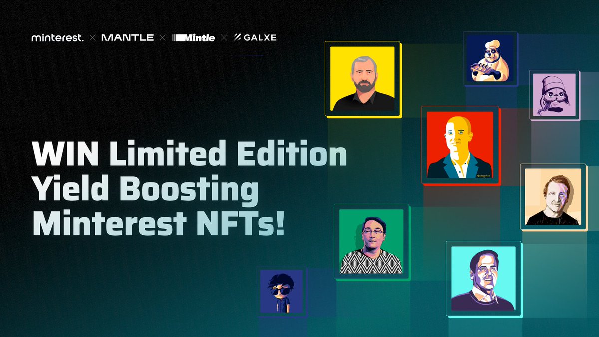 🚀 NOW LIVE : 200+ MINTEREST NFT Giveaway galxe.com/Minterest/camp… 🖼️ In this event hosted by Minterest, @0xMantle & @mintleapp, complete social and on-chain tasks for a shot at 200+ Minterest yield boosting NFTs! 🗓️ Feb 27, 2024 - Mar 11, 2024 Read on 👇