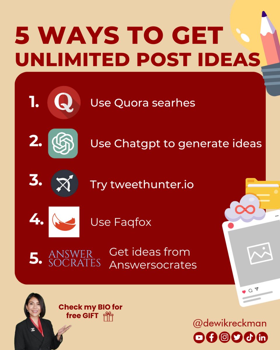 Break free from content block with '5 Ways to Get Unlimited Post Ideas'! 💡✨ #ContentIdeas #CreativityUnleashed #socialmediacontentcreator #socialmediacontenttip #socialmediacontentideas #socialmediacontentcreation #contentideasforsocialmedia