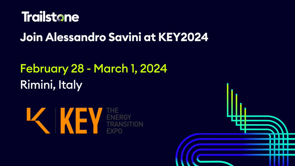 Attending KEY2024 in Rimini, Italy from 28 February-1 March? Be sure to catch Trailstone's Senior Executive Consultant Alessandro Savini on-site to explore how Trailstone can assist your asset management goals in the #energytransition 🚀