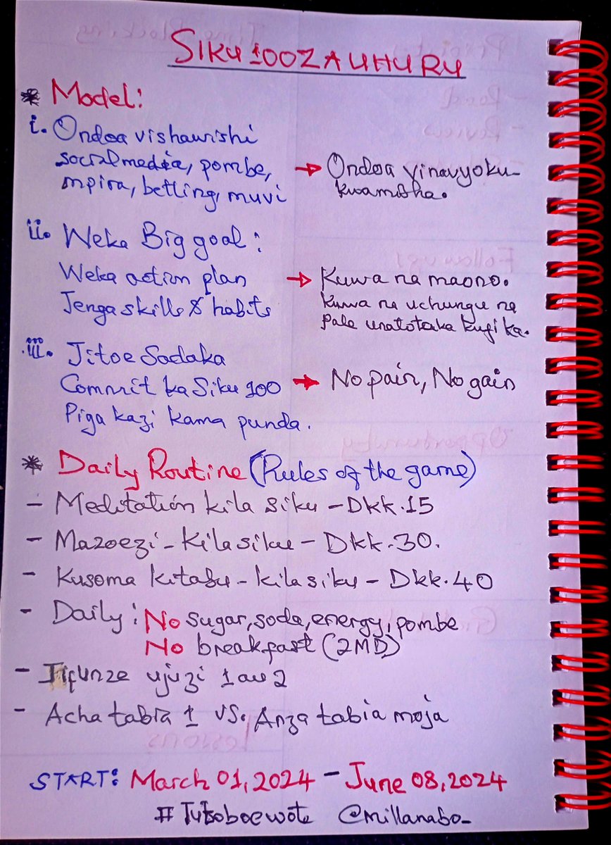 SIKU '100' ZINATOSHA KUISHI MAFANIKIO YAKO 🫡

Wenye kufanikiwa watajitenga na wasindikizaji.

Kwenya maisha kuna aina 2 za watu.

1. Wanaotamani kitu na kukifanya mpaka wafanikiwe

2. Wanaotamani kitu na kuishia kula kwa macho

Ndani ya dakika 2 tu utagundua siri itakayokutenga