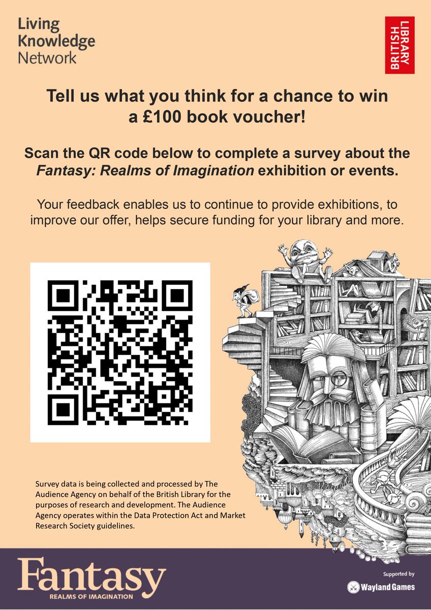 Have you visited the exhibition or attended our library events for the @LKN_Libraries Fantasy: Realms of Imagination? Complete the survey and let us know what you think for a chance to win a £100 book voucher! research.audiencesurveys.org/s/fvta29