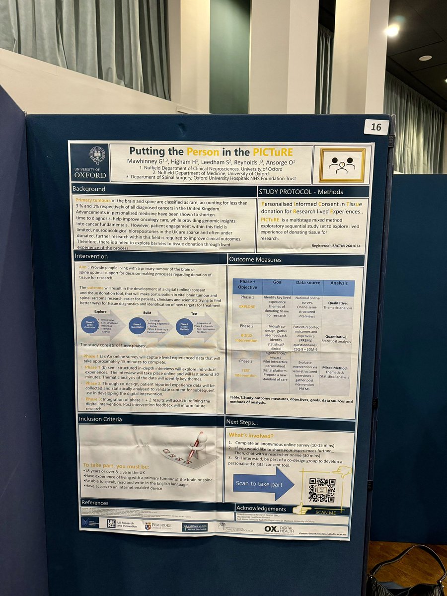 @NDCNOxford @PembrokeOxford @HelenEHigham Great to be sharing some of my DPhil work @TheBSG_UK 2024 conference #personalisedsarcomacare #nurse #researcher #DPhilStudent #sarcomaawareness