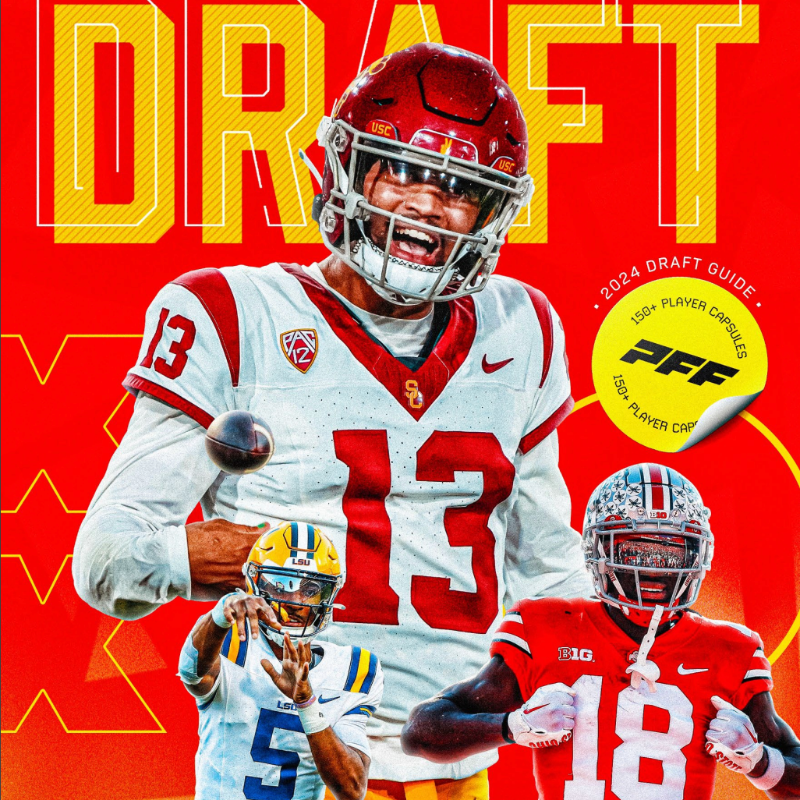 TampaBayTre's tweet photo. 📰 2024 @PFF DRAFT GUIDE IS LIVE 📈

The first version of PFF's 2024 NFL Draft guide is now up on the site. Inside you'll find player analysis, trait breakdowns, stable metrics and advanced PFF data for 150 prospects — with more prospects to come!

⬇️ Available now ⬇️