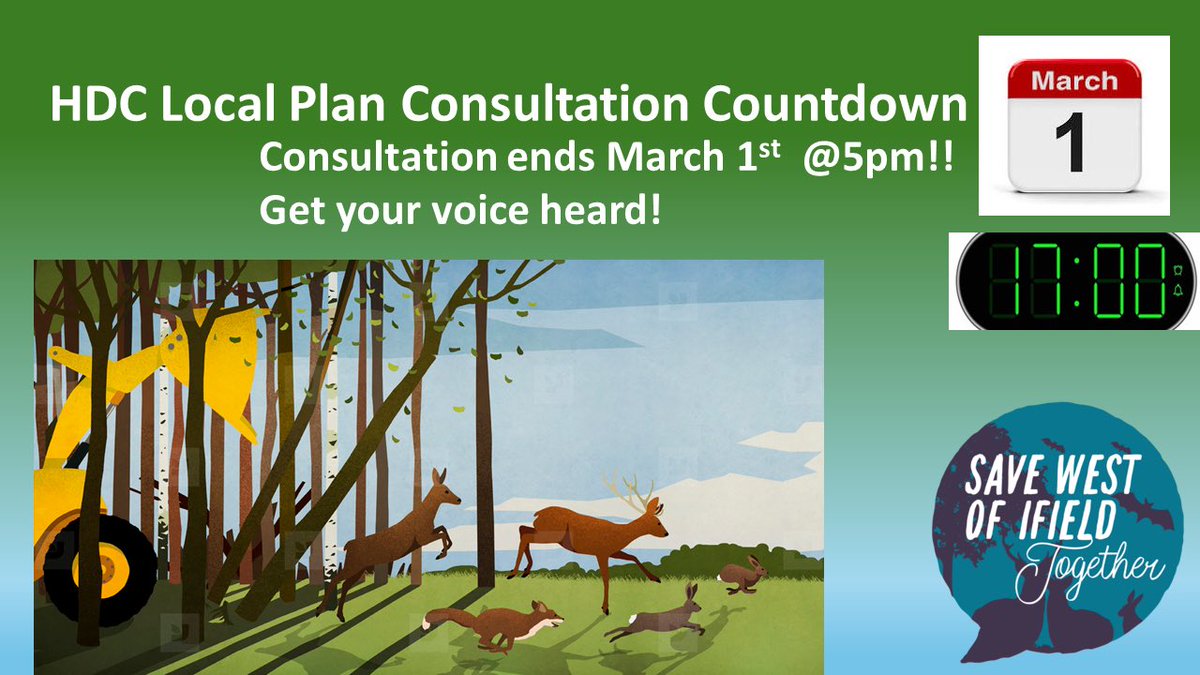 Save West of Ifield needs YOU! ☝️
Don’t forget to respond to the HDC Policy, by FRIDAY!
Full guidance can be found on the SWOI website… this is your chance to be heard!

savewestofifield.co.uk/documents

#crawley #horsham #rusper