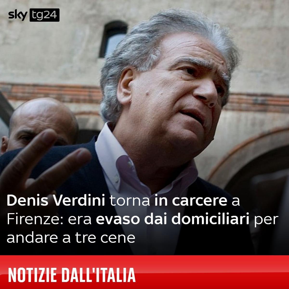 Trad.:”Perché sono evaso dai domiciliari? Mettetevi nei miei panni. Io vedo mia figlia con uno che potrebbe esserne il padre, uno che vale il 3.8%, fa disegnini di ponti ovunque e continua a elencare cose a caso… mejo tornare ar gabbio, no?” #verdini #salvini