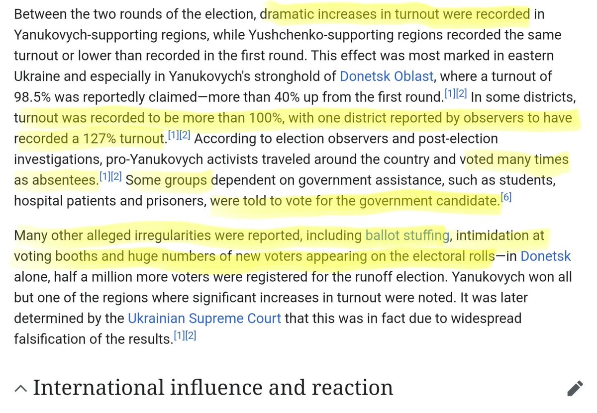 Jag läser om det ukrainska presidentvalet 2004 men kunde gett mig fan på att det var USA-valet 2020 jag läste om 🙂
Samma fusk i båda fallen, men helt otippat skiter USA och EU fullständigt i det när det är deras kandidat som 'vinner' 😂