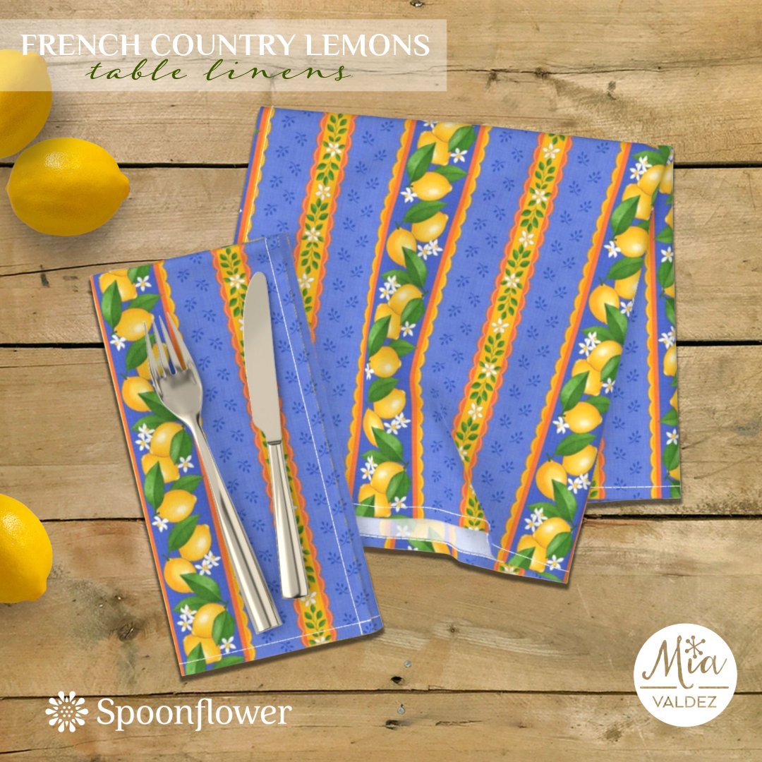 MiaDisseny's tweet image. French Country Lemons Napkins 🍋 @Spoonflower
.
spoonflower.com/en/home-decor/…
.
#tablelinens #french #country #lemons #spring #brunch #vintage #mediterranean #festival #menton #spoonflower #fabrics #homedecor #miavaldez #fêteducitron