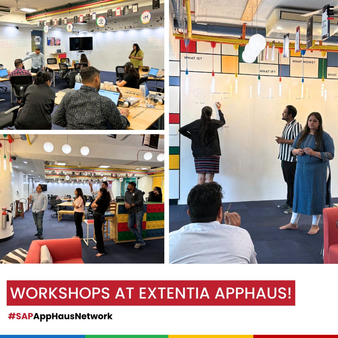At #XENLABPNQ – Extentia's #AppHaus in Pune, we're always working on bringing fresh ideas to life. Using our unique human-centric approach, we're dedicated to turning innovation into reality. 
For more on our workshops, write to us at inquiries@extentia.com.
#SAPAppHausNetwork