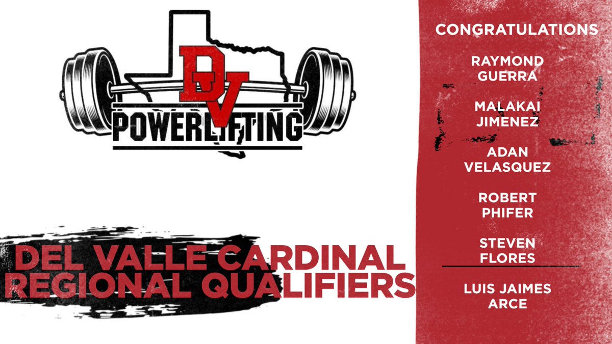 DvPowerlifting's tweet image. JOIN US IN CONGRATULATING OUR 6 REGIONAL QUALIFERS! WE ARE PROUD OF YOU AND YOUR HARD WORK! THE SEASON IS NOT OVER YET! #TRADITION @DelValleISD @dvisd_athletics @DVISD_DVHS @coach_salinas3 @CoachAndrewAll1 @TxHSPWL