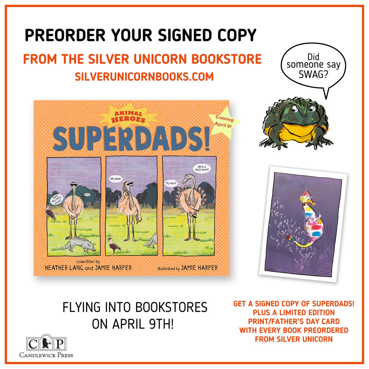 Heather Lang (@hblang) on Twitter photo 💥KABOOM💥 There are some new #AnimalHeroes coming to town…SUPERDADS! is flying into stores on April 9th and available for preorder wherever books are sold! For a signed book and limited edition print (which can double as a Father’s Day card), preorder from <a href="/SilUnicornActon/">Silver Unicorn Books</a>! 💥KABOOM💥 There are some new #AnimalHeroes coming to town…SUPERDADS! is flying into stores on April 9th and available for preorder wherever books are sold! For a signed book and limited edition print (which can double as a Father’s Day card), preorder from <a href="/SilUnicornActon/">Silver Unicorn Books</a>!