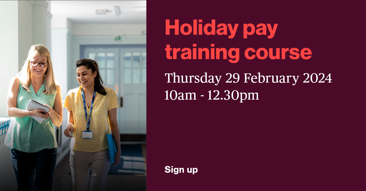Join us on Thursday 29 February to gain valuable insights and practical guidance on navigating the complexities around #Holidaypay: bit.ly/4bsTk6r. 

#Educations #Schools #HR