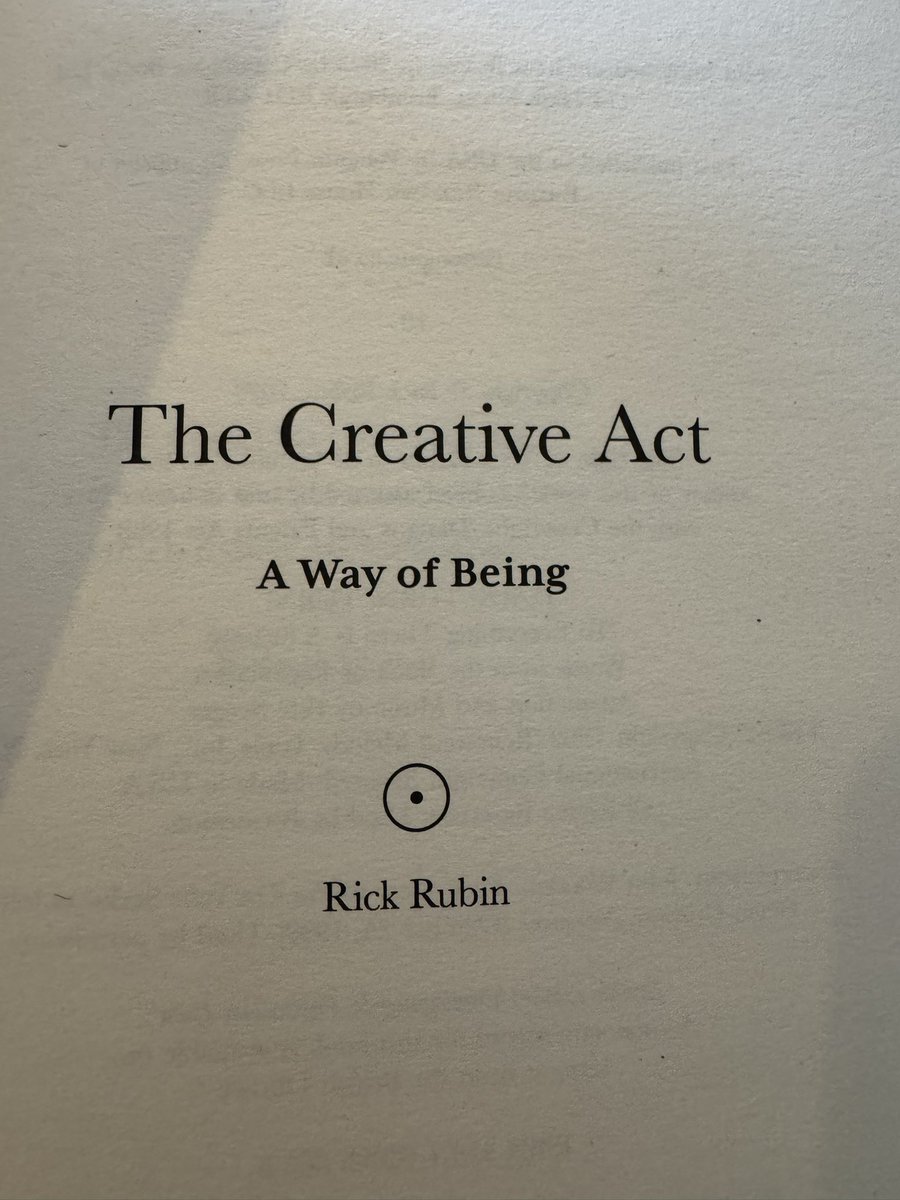 Rick Rubin’s book is brilliant. Hits the key creative nerves. <a href="/RickRubin/">Rick Rubin</a>