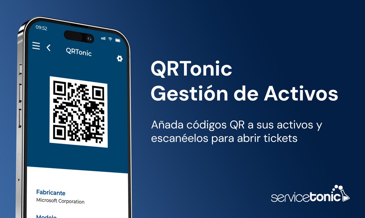ServiceTonic's tweet photo. Optimice la gestión de activos de TI con QRTonic.

Simplifique el seguimiento y control de sus activos utilizando códigos QR.
Desde inventarios precisos hasta un mantenimiento eficiente.

Más información: https://t.co/rWxUqi1rsU https://t.co/0StrgxQ9t1