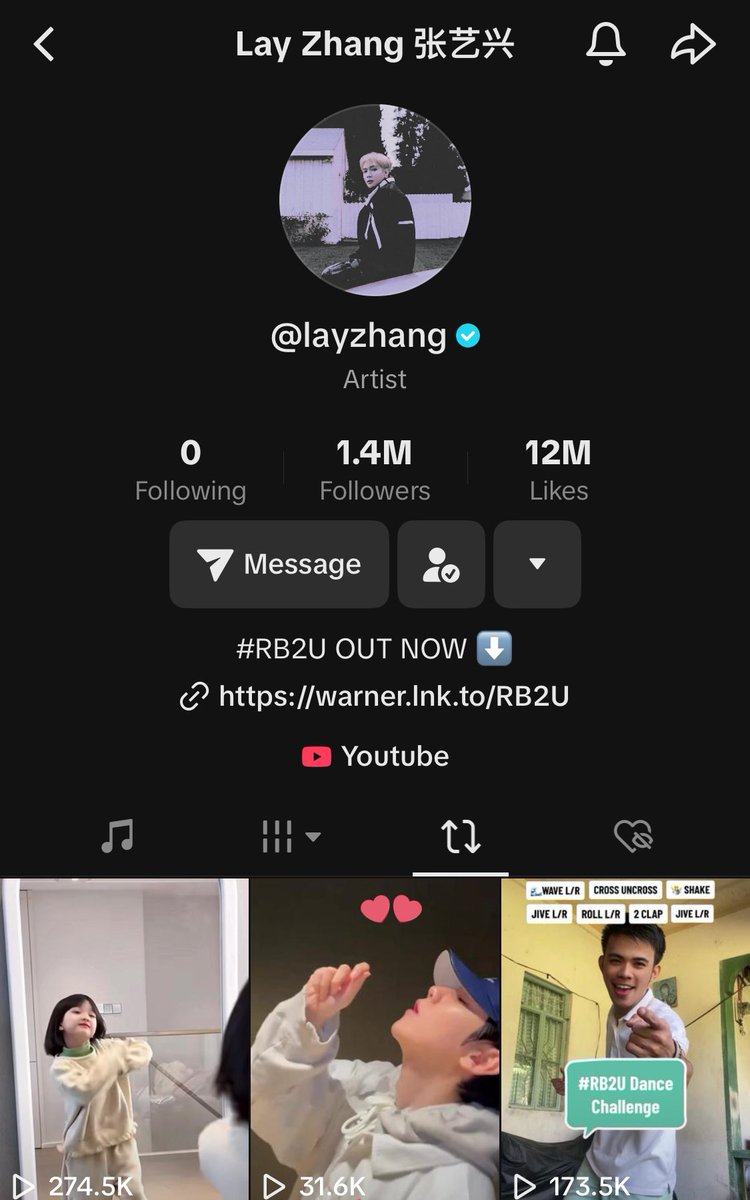 chapter519's tweet photo. Someone used "Run Back To You" on Baekhyun's video, and Yixing reposted it on TikTok 🥹 https://t.co/dUXZQ9doDg