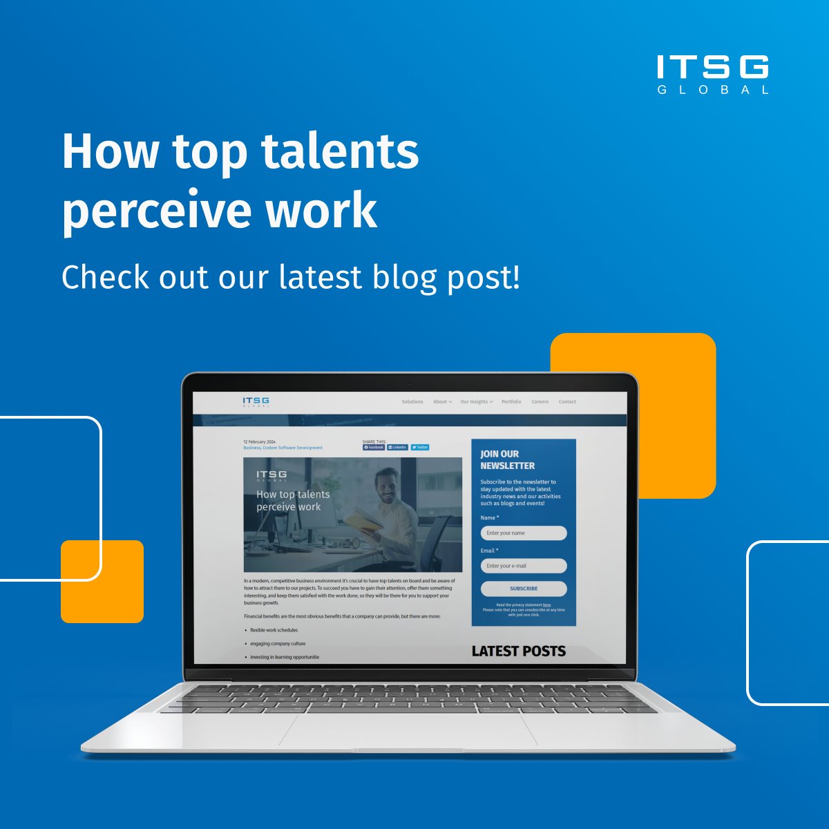 How can you inspire the finest players to join your ranks? ⚽ Explore what keeps top talents engaged in our latest blog post: itsg-global.com/how-top-talent… 👈 #itsg #business #EmployeeRetention #WorkCulture #GenAI #TopTalents