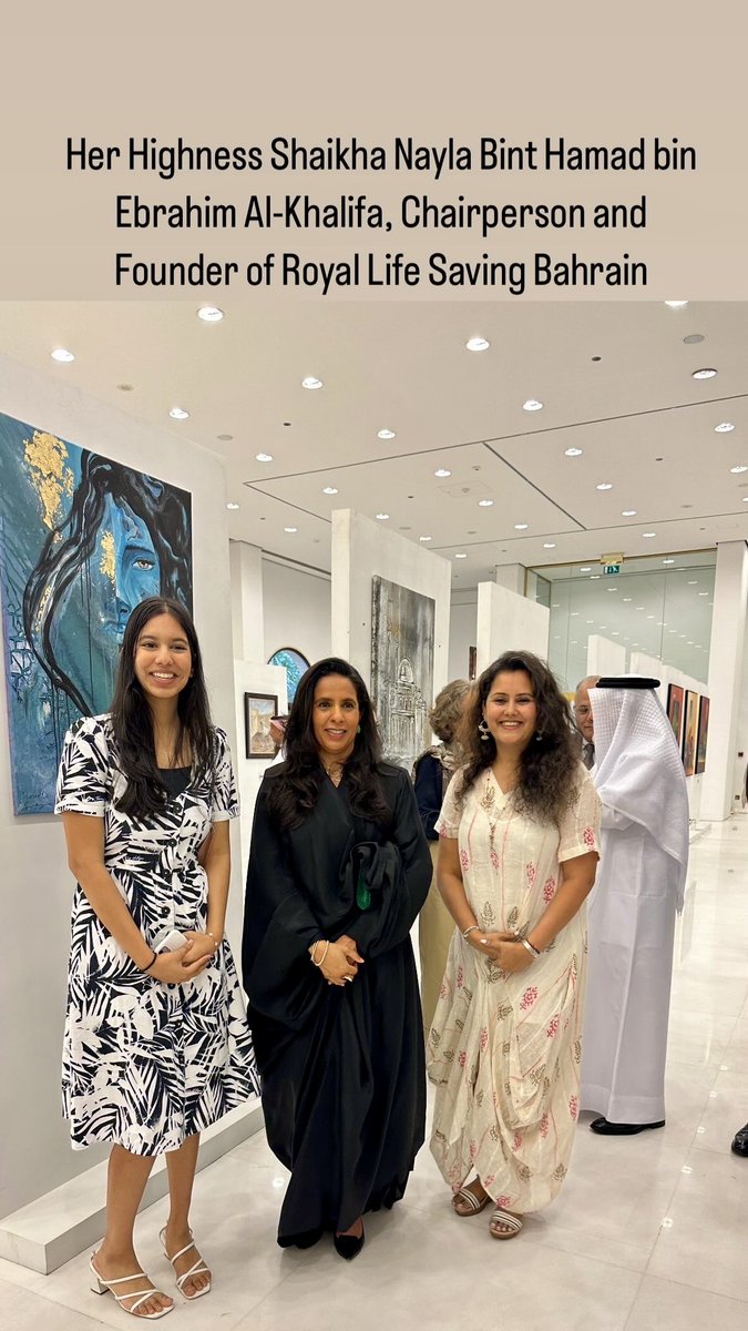 SardaMadhu's tweet image. UNTANGLE AUTISM
Under the patronage of Her Royal Highness Princess Sabeeka bint Ibrahim Al-Khalifa, Her Highness Shaikha Nayla Bint Hamad bin Ebrahim Al-Khalifa. 
Inaugurated the event and the Art exhibition. 
#untangleautism #artforautism #autism  #bahrain #artbahrain #artist