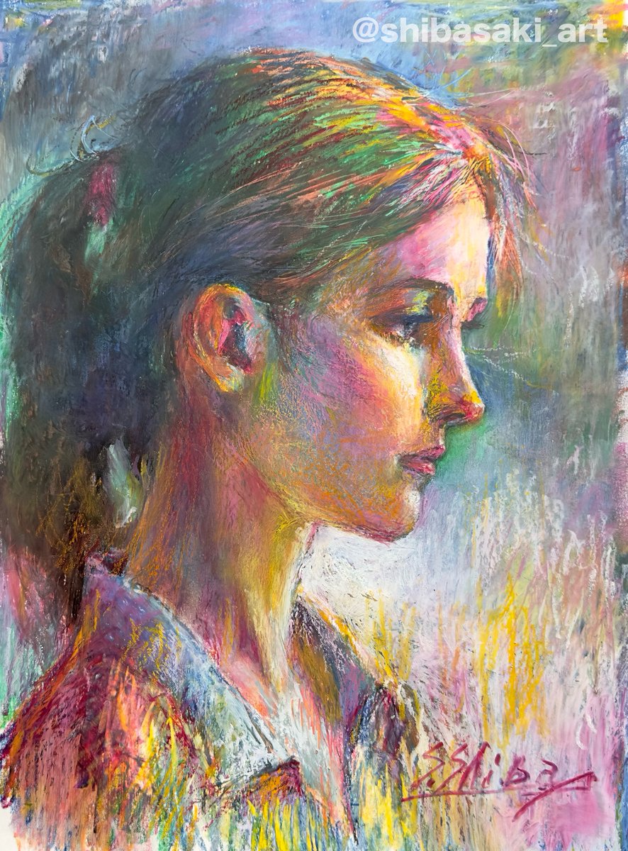 さやちゃん　きらきらポンポンニット帽のふくろう　絵画イラスト原画