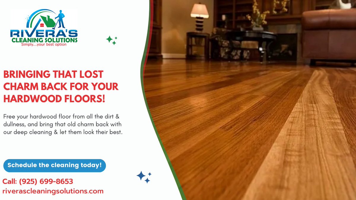 RiveraCleaning's tweet image. Are your #hardwoodfloors losing their luster? It's time to reclaim their lost charm with our #deepcleaningservice! Say goodbye to #dirtanddullness, and hello to floors that look their absolute best. Let's bring back the wow factor to your home! 

🌐: riverascleaningsolutions.com/hardwood-floor…