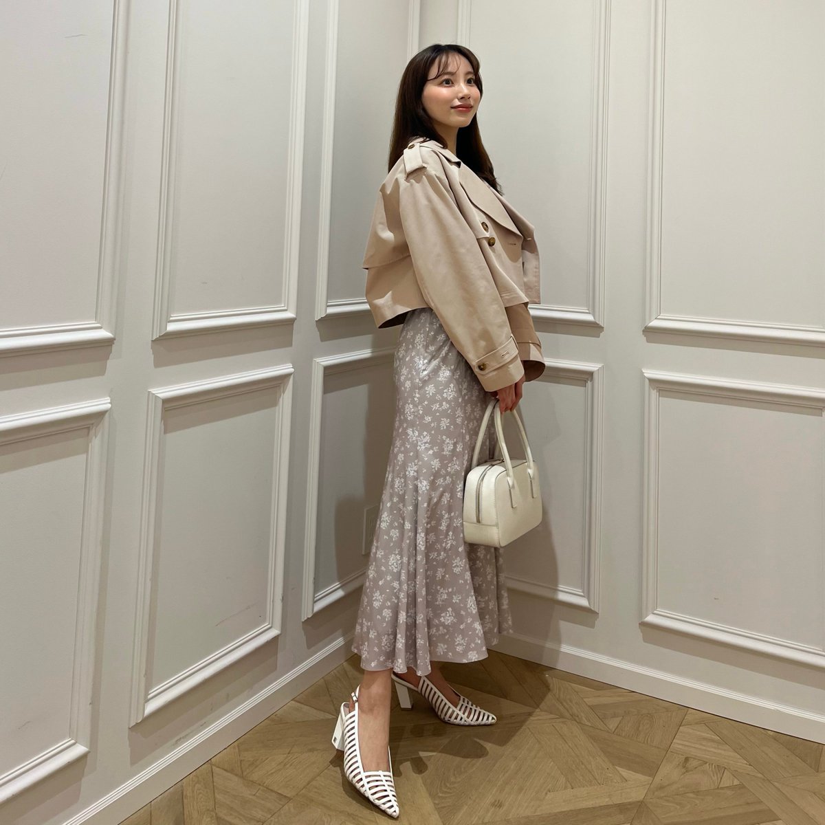 ジャケット・アウター herlipto Brera Short Trench Coat 🏷Brera Short Trench Coat - beige - 春を感じるフェミニンなドレスに