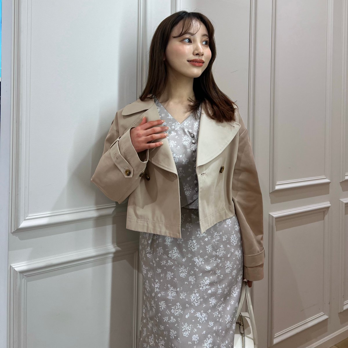 🏷Brera Short Trench Coat - beige - 春を感じるフェミニンなドレスに