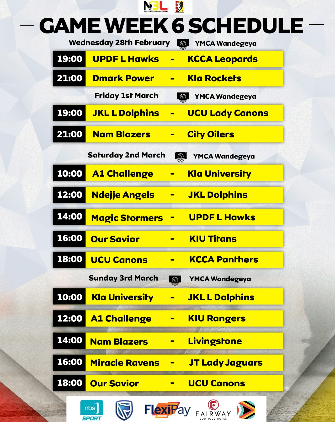 Nbl schedule clearance