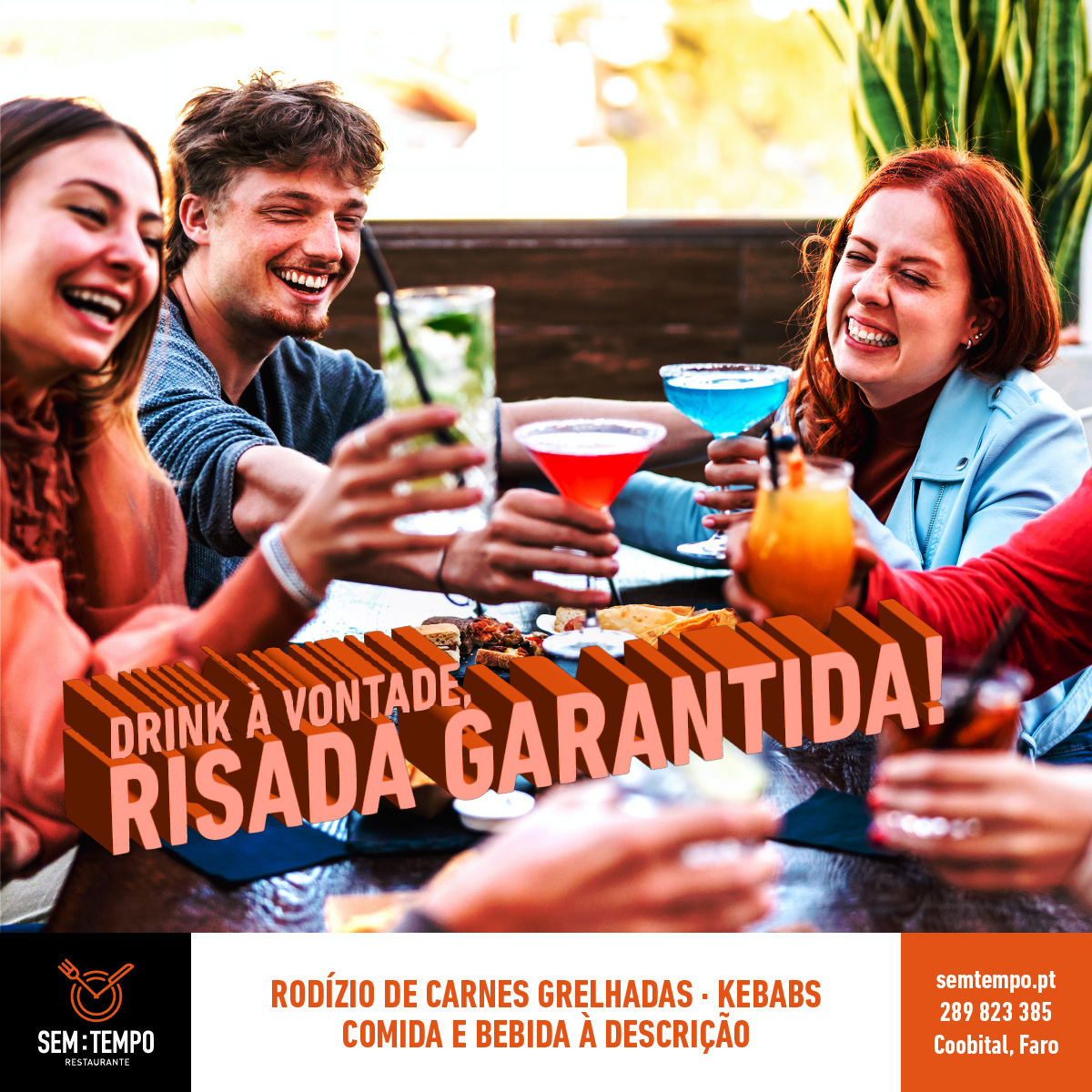 RestauranteSem's tweet photo. No Sem:Tempo, o drink à vontade é a fórmula para uma noite repleta de risadas e bons momentos! 🎭🍹 Desfruta da descontração, do sabor e da alegria sem limites. Estamos prontos para brindar contigo! 🥂🌟 https://t.co/tgPiJqsxfu