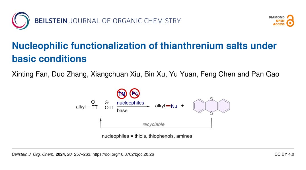 BeilsteinInst's tweet photo. Researchers at Yangzhou University and Guangxi University of Science and Technology in China π¨π³ synthesized #thioethers and amines from bench stable and readily available #alkylthianthrenium salts.
π https://t.co/sYa58oOQrp
#thianthrenium #thioetherification #amination
π #BJOC https://t.co/yA5YpUKM0b