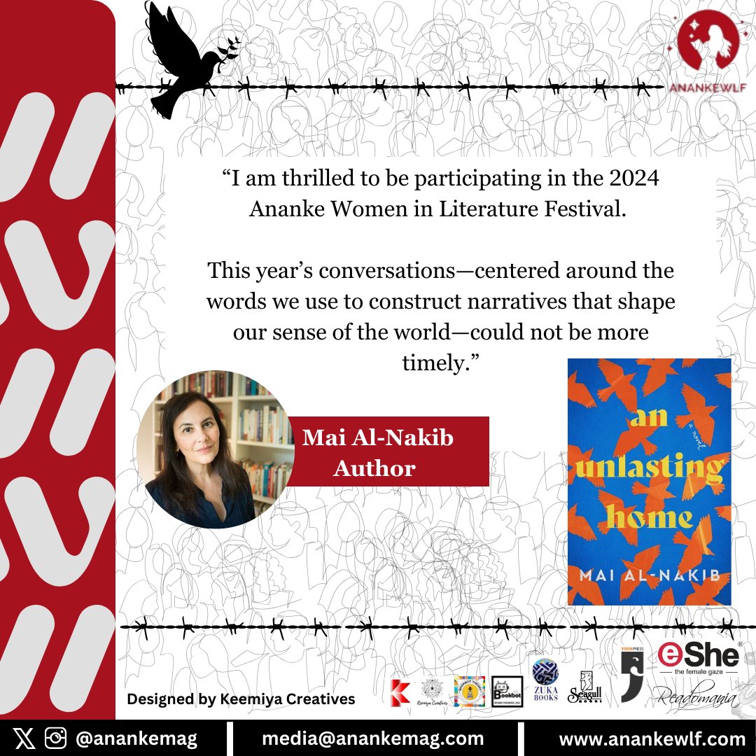 Keemiya_C's tweet photo. Mai Al-Nakib (Author- An Unlasting Home) will be joining Ananke’s Women in Literature. Festival 2024 to speak about narratives shaping world perspectives.

#GuestSpeaker #AnankeWLF #WomenWriters #LitFest #WomeninLiterature #AnankeMag 
@WomenWriters @WomenRead @PrivyTrifles https://t.co/2RGqy0DcTF