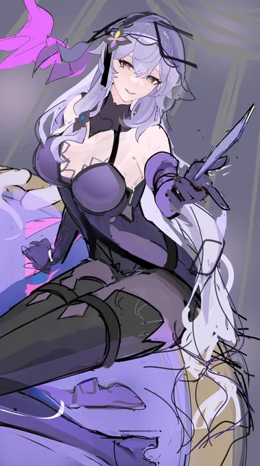 #ブラックスワン#FanArtContest「占いを試す?」(後の2枚は制作過程です。) 