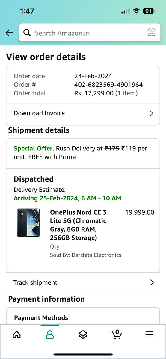 ingle945's tweet photo. @amazonIN third class service from world's first class company expected to be delivered on Sunday morning but there delivery person made a fake delivery attempt and made it unsuccessful delivery attempt since then till today I've made at least 10 complaints but not delivered yet https://t.co/olObnntIrg