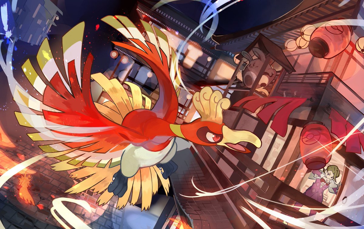 ポケモン「ポケモン28周年おめでとうございます! /Ho-oh × Lugia. Poke」|二条/AB-tenのイラスト