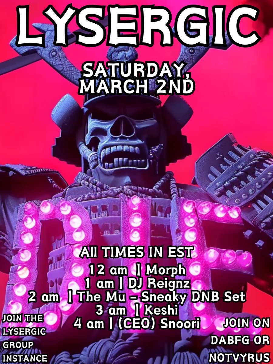CENG_VRC's tweet photo. its event week again! We have a diverse group of DJ's playing some a whole range of music that your not going to want to miss! Doors open at 11:45 EST this Saturday, the 2nd. Hope to see you all there! https://t.co/6D0dqdGkK8
